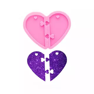 Molde Silicona Corazon Dividido