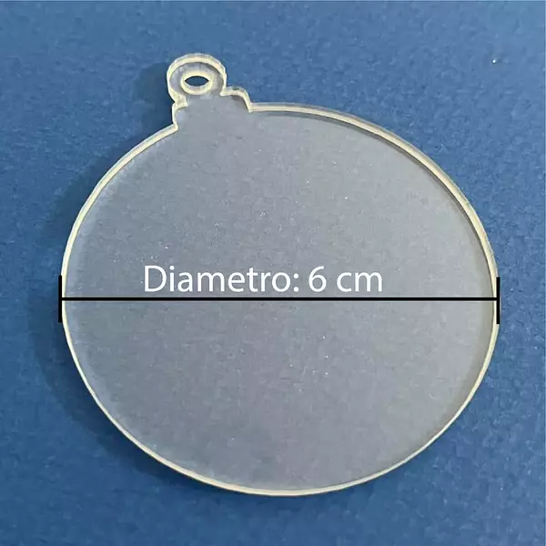 12 Bolas Planas Navideña Transparentes De 6 Cm