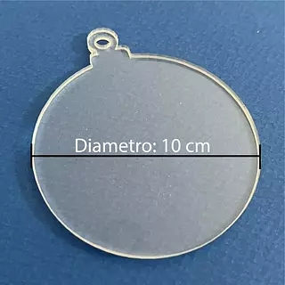 12 Bolas Planas Navideña Transparentes De 10 Cm