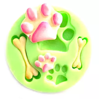 Molde Silicona Pata Perro y Hueso