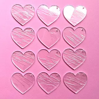 12 Acrilicos En Forma De Corazon