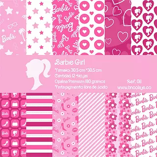Barbie Girl - Block De Papel A Una Cara (12 Diseños)