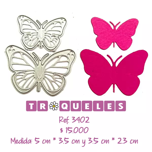 3402 Troquel Mariposas * 2 Pz