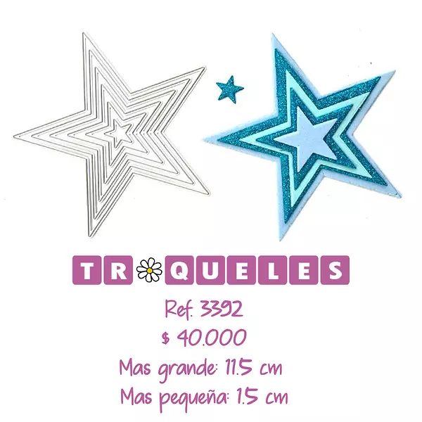 3392 Troquel Estrellas * 6 Pz