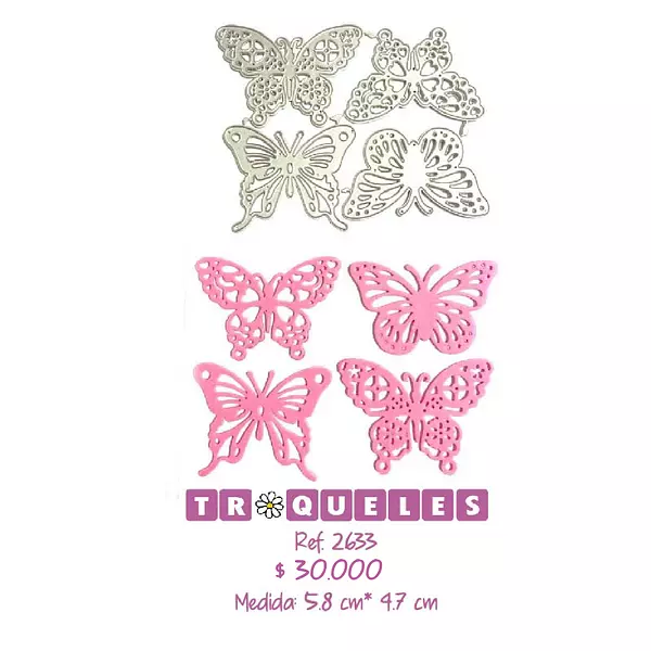 2633 Troqueles Mariposas * 4 Pz