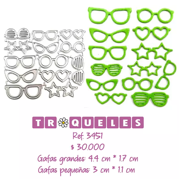 3451 Troquel Gafas Varias