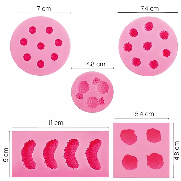 Moldes Silicona Frutas *5 Pz