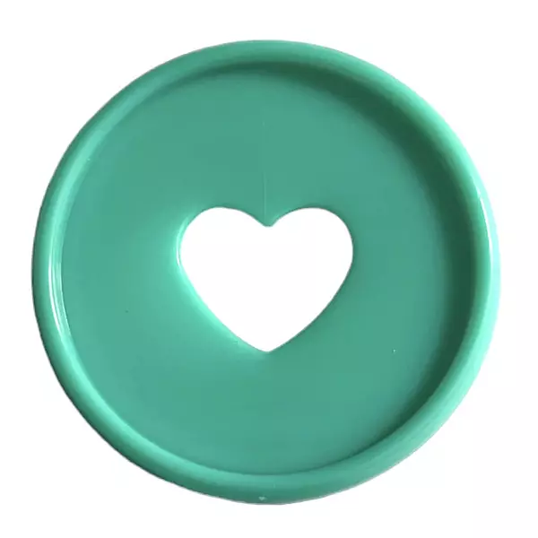 Discos Corazón Verde Jade 3.5 Cm * 6 Pz