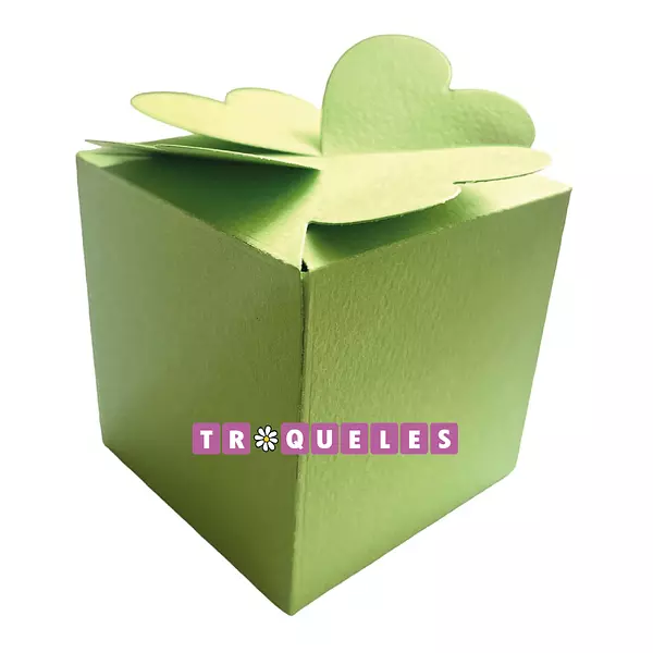 3898 Troquel Caja Cubo Corazones