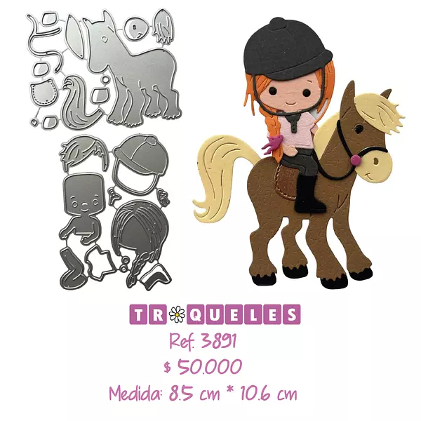 3891 Troquel Niños Y Caballo