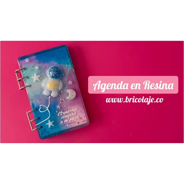 Agenda con tapas en resina 