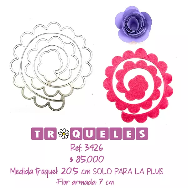 3426 Troquel Plus Flor de Espiral